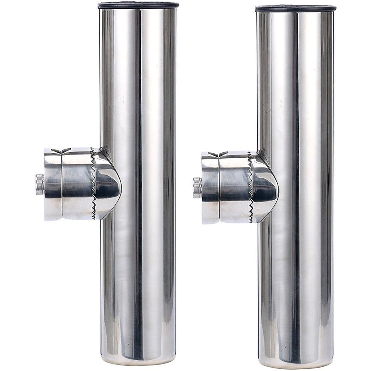 NUZAMAS 2 Pairs Stainless Steel Fishing Rod Holder Clamp Rail Mount 22mm ~ 26mm Rail Mount Marine Grade Boat