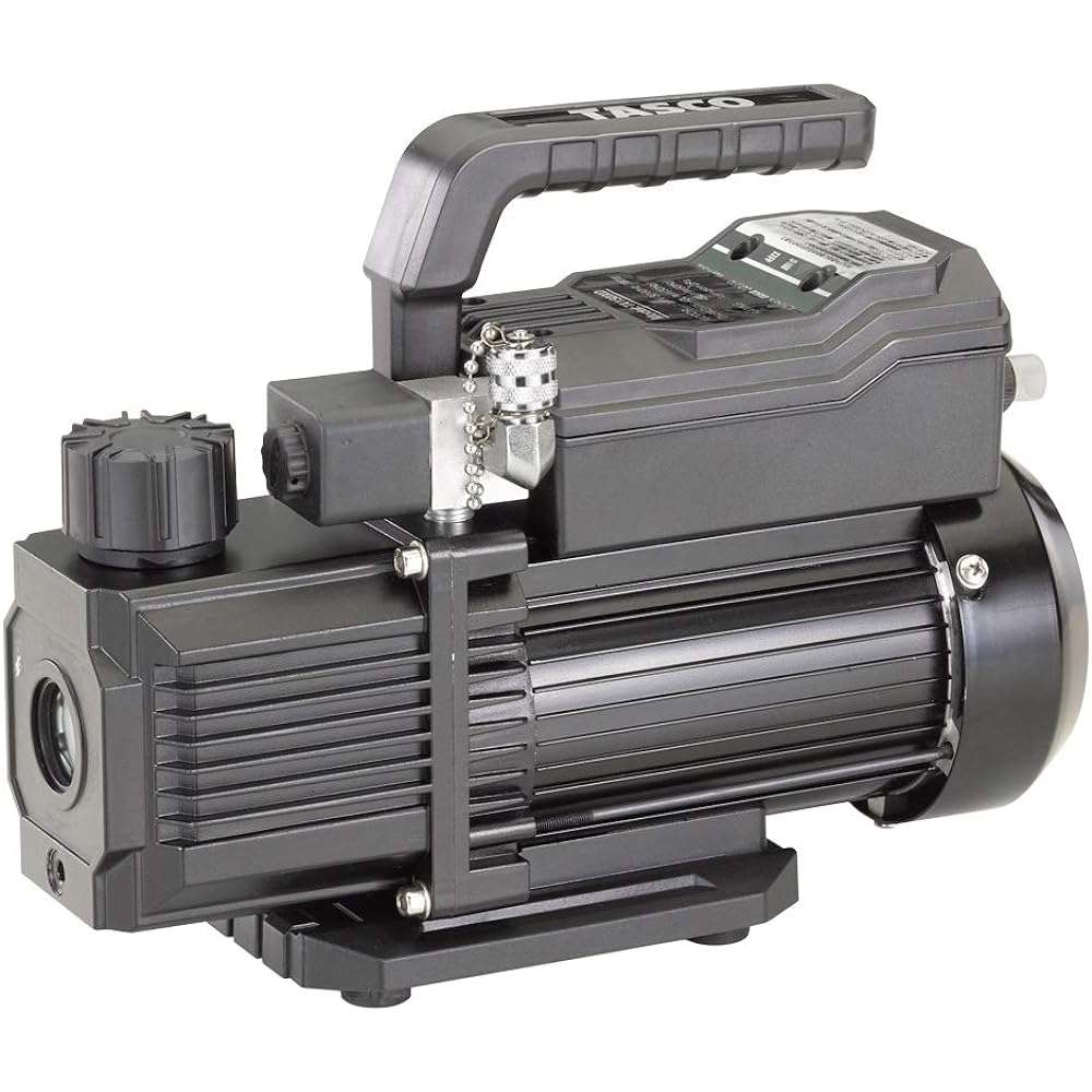 Ichinen TASCO Vacuum Pump Two Stage High Performance with Oil Backflow Prevention Valve TA150XD for Vacuum Air Conditioner