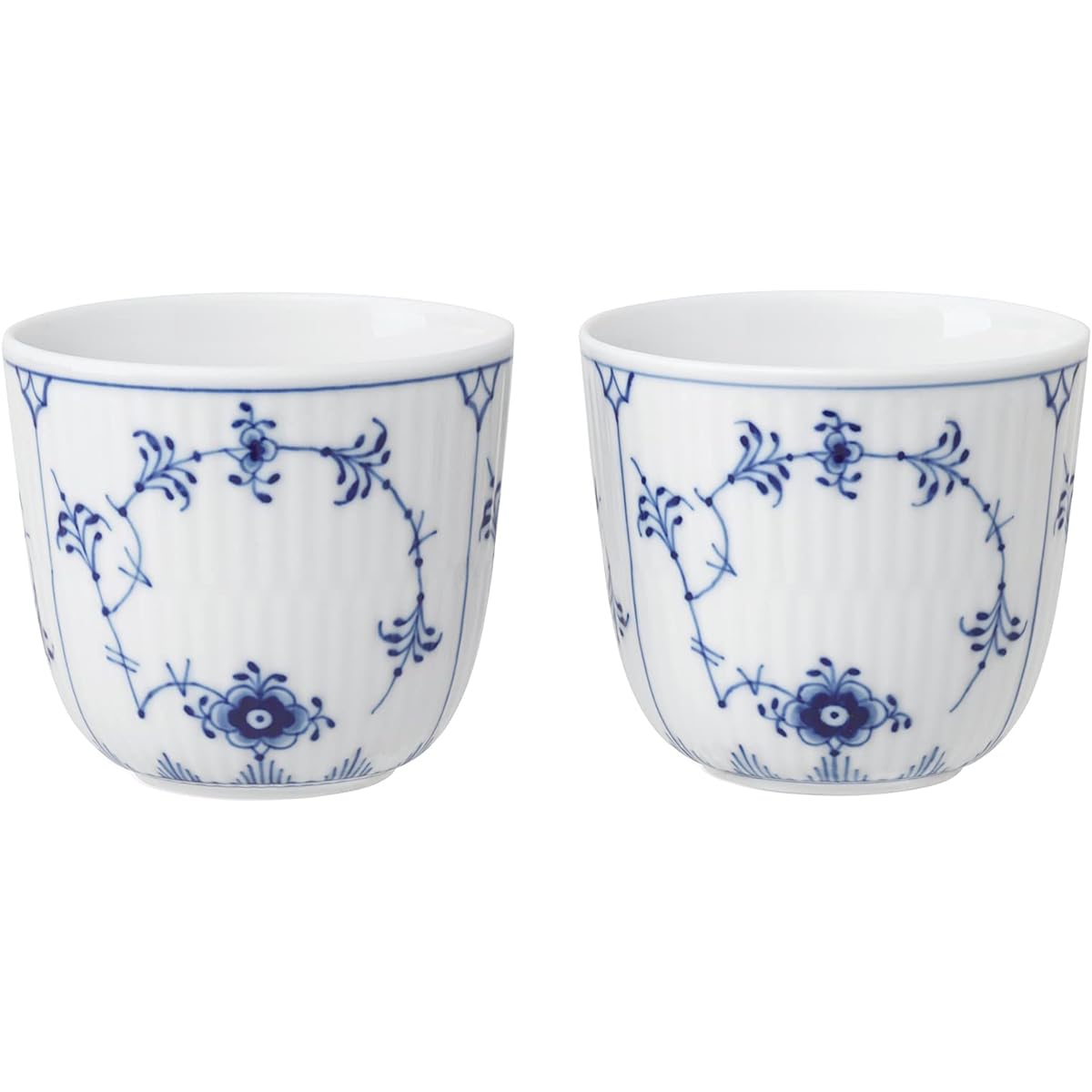 ROYAL COPENHAGEN [Regular Import] Royal Copenhagen Blue Fluted Plain Cup Pair Height Approx. 6cm Wedding Gift Present 1062453