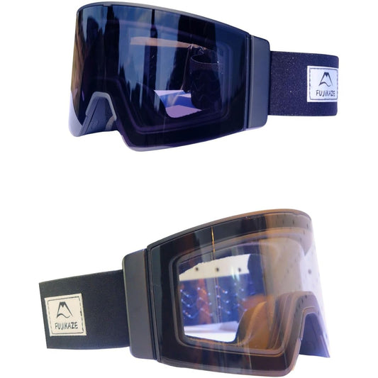 [FUJIKAZE] Electric Heated Goggles SNG-03 Heating Type Anti-Fog Goggles for Snowboarding, Skiing, Mountain Climbing, and Winter Sports, Full REVO Mirror, 99% UV Protection