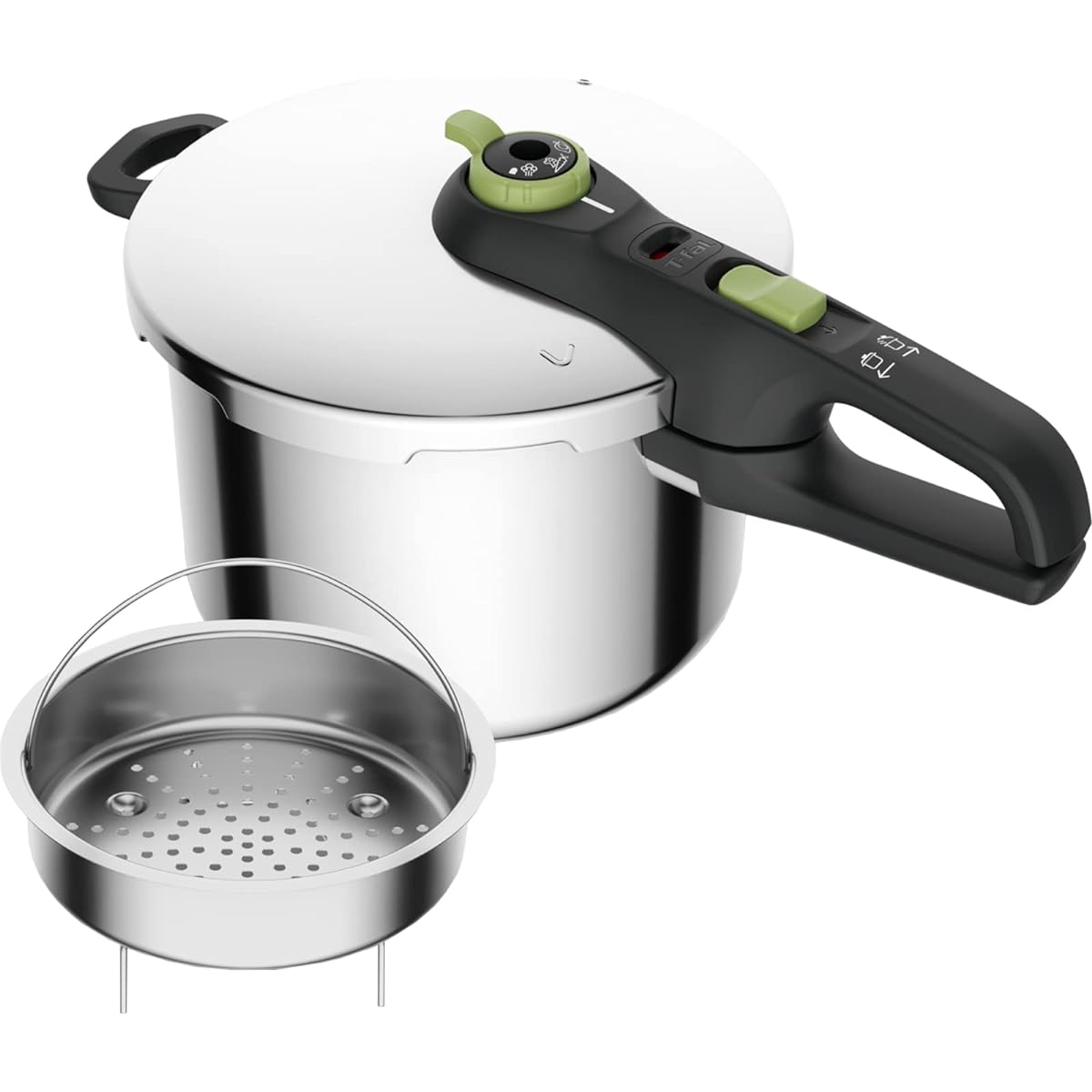 Tefal Pressure Cooker 6.2L IH Compatible, For 4 to 6 People, One Handed Pot, Secure Trendy, 10 Year Warranty P2580704 Silver