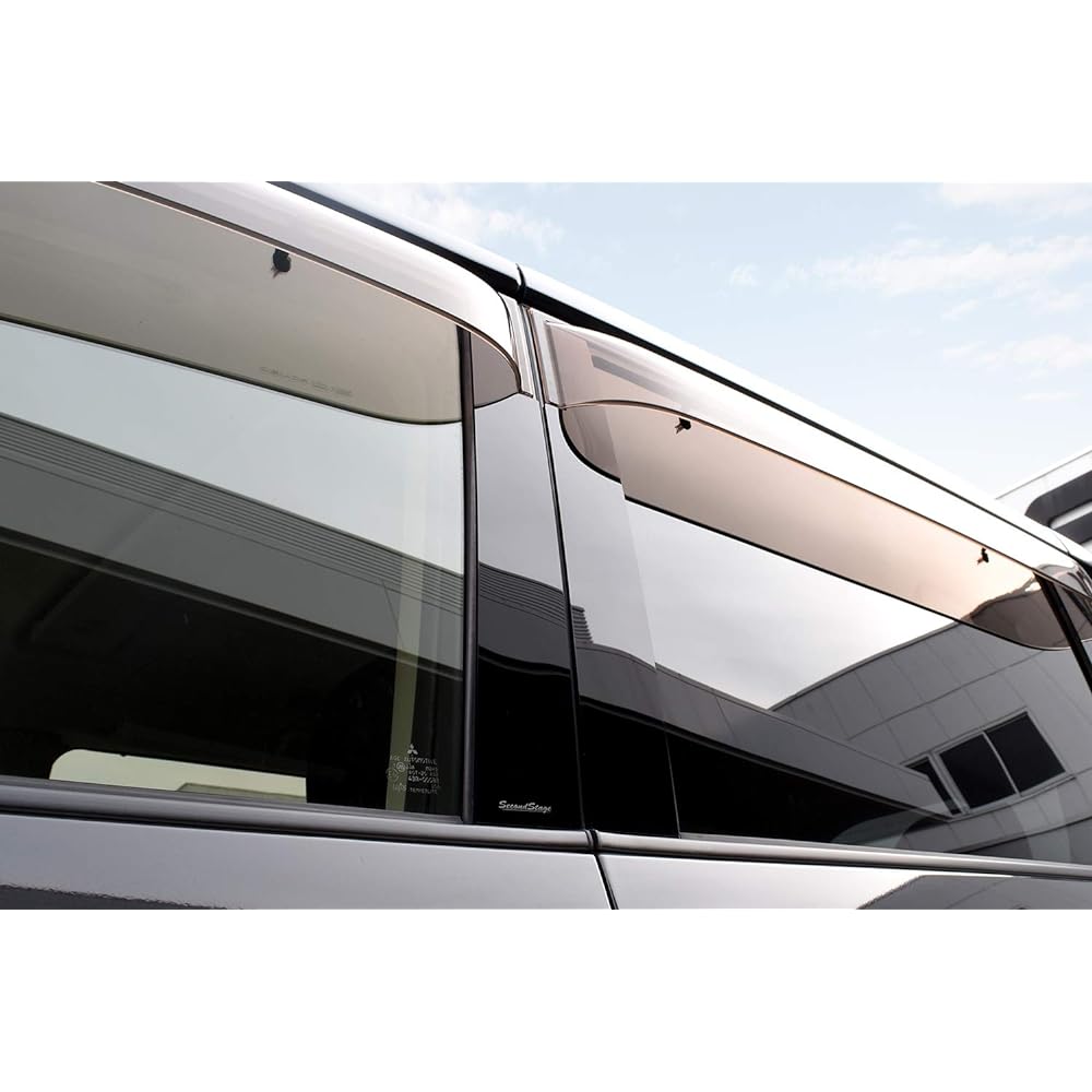 SecondStage Mitsubishi Delica D:5 Early Year Pillar Garnish For Vehicles with Genuine Visor Piano Black/B007BLK