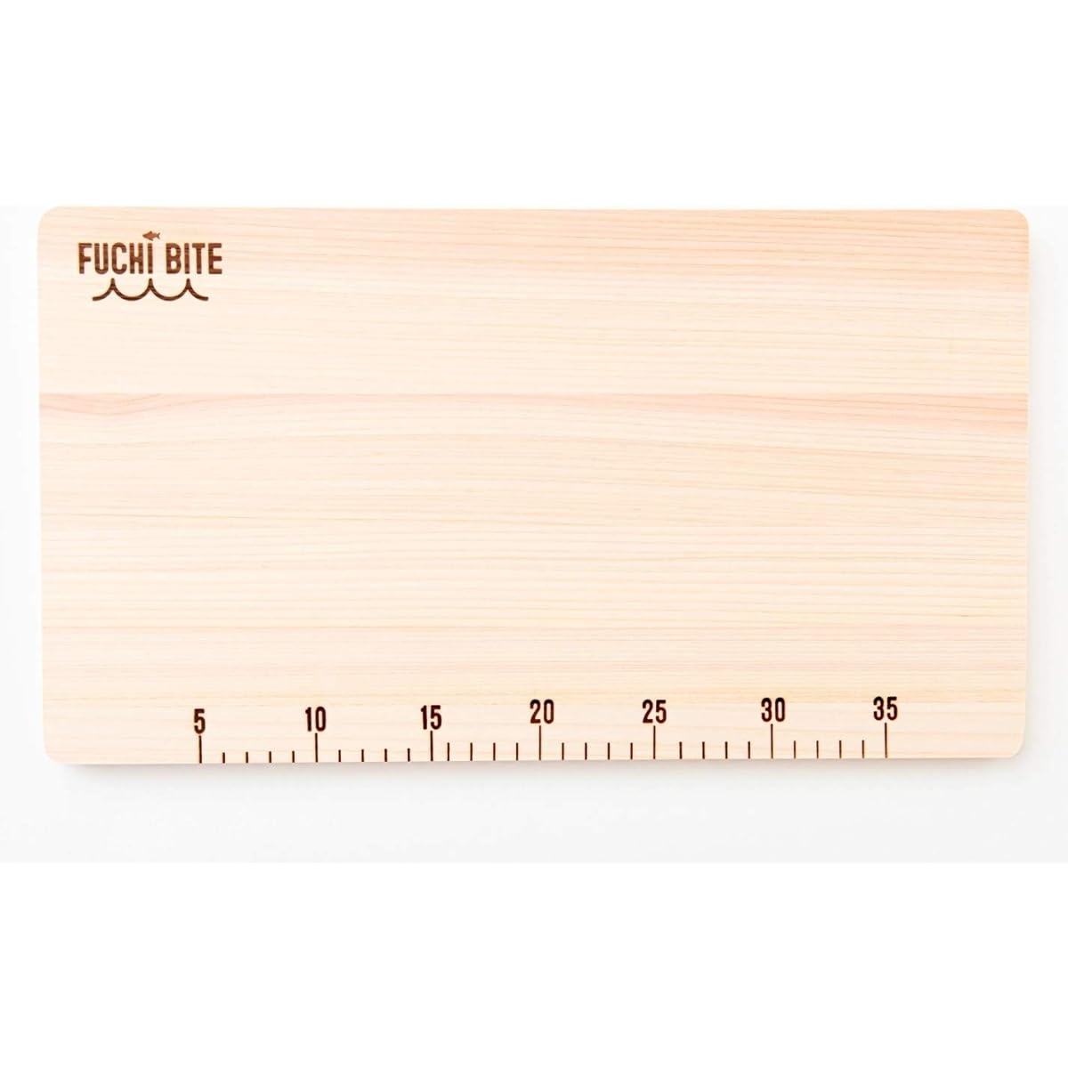 Hinoki cutting board with scale