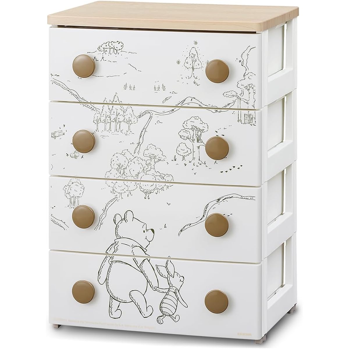Iris Ohyama Disney "Complete Product" Chest Storage Case Width Approx. 56 x Depth Approx. 43 x Height Approx. 81cm Storage Chest NHG-W554 Pooh