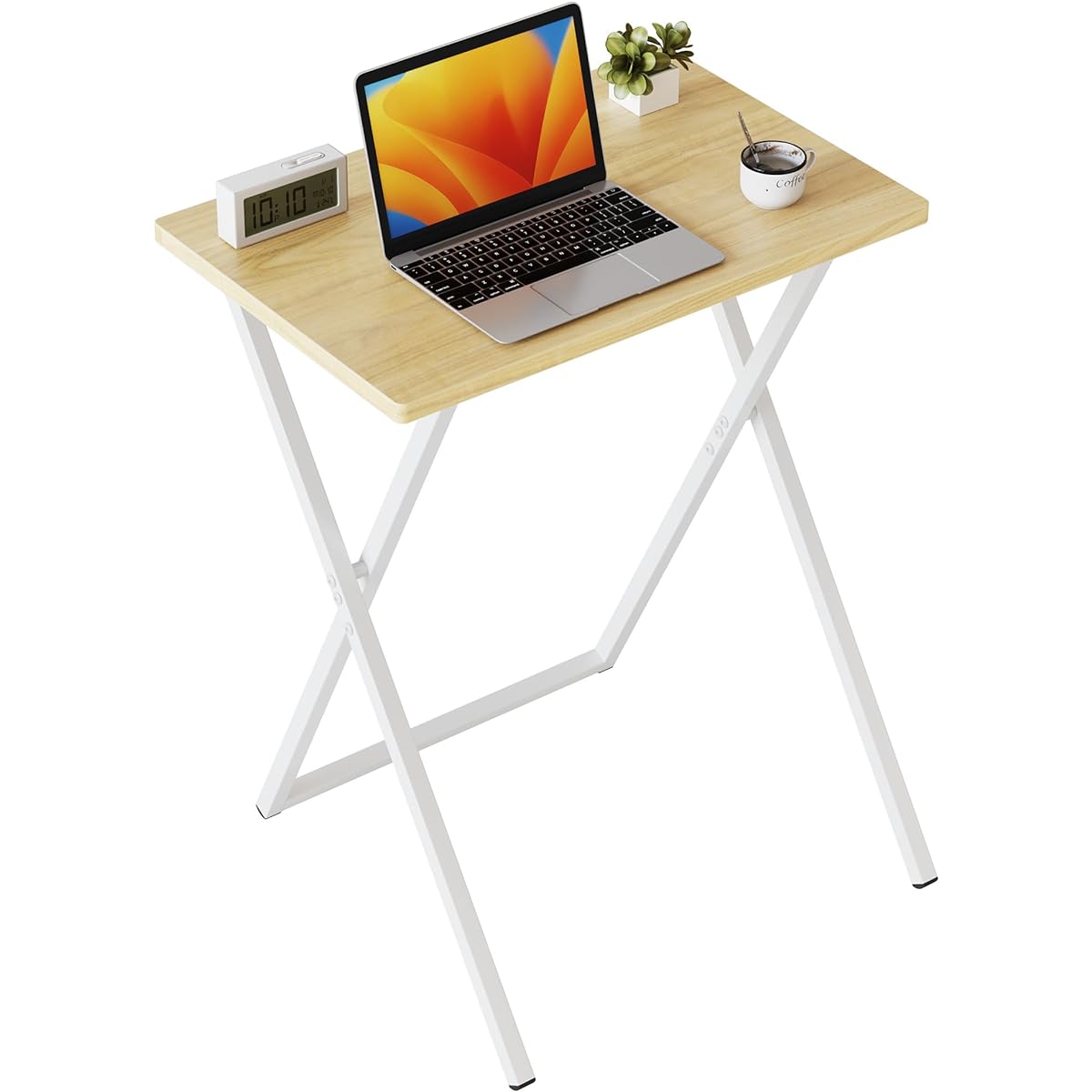 Cubiker Folding Desk Width 60cm Depth 40cm Computer Desk PC Desk 5 Minutes Assembly Simple Desk Natural