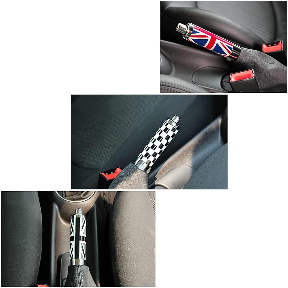 QIDIAN Car Steering Wheel Emergency Handbrake Knob Lever Trim Cover Tube Cooper Clubman R55 R52 R53 R55 R56 R57 R58 R59 Hatch Styling Accessories