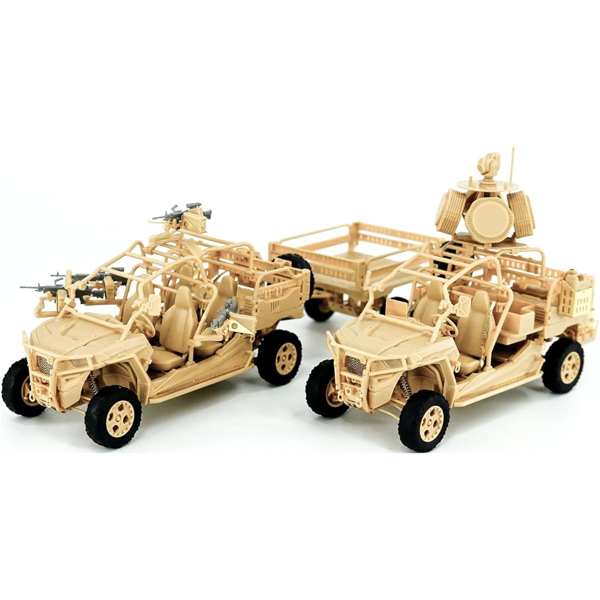 Magic Factory 1/35 American MRZR D4 Ultralight All Terrain Vehicle Dual Combo Kit Armed Type (with Trailer)/Anti-Drone Type Set Plastic Model MGF2005