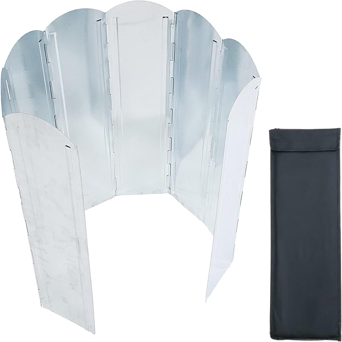 MRG Windscreen 120 x 60cm Windshield Windshield Foldable 8 Pieces Connected Protective Cover Included O Ring Included Compact Large Reflector Bonfire Storage Case Included Camping