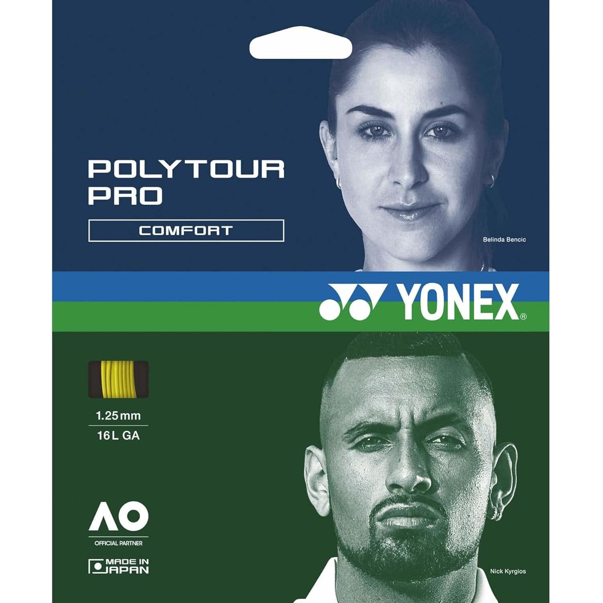 YONEX Tennis String Polytour Pro 115 Flash Yellow 12m PTGP115
