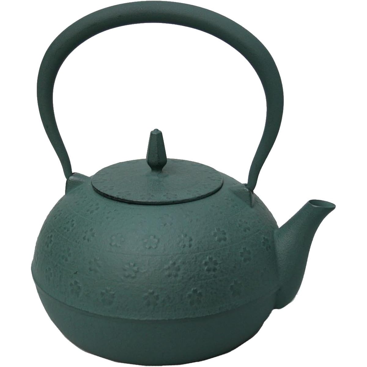 Ikenaga Tekko Nanbu Ironware Iron Kettle Made in Japan Kettle 1.2L Compatible with IH and Gas Fires Tea Container Iron Replenishment Shade Sakura Pattern Green Bamboo