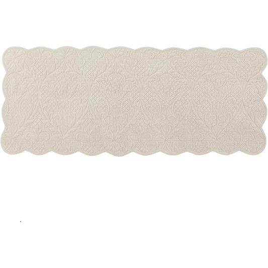 Kawashima Textile Cercon Long Sheet Leaf Ornament Quilt Light Gray 52 x 130cm LN1382 Washable