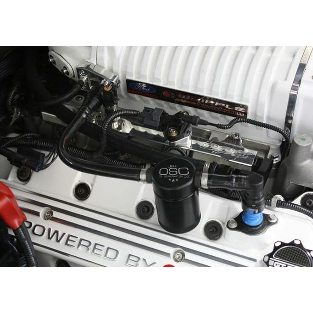 JLT PERFORMANCE 2007-2014 Ford Mustang GT500 5.8 5.4 Oil separator / catch can 3.0 passenger side black