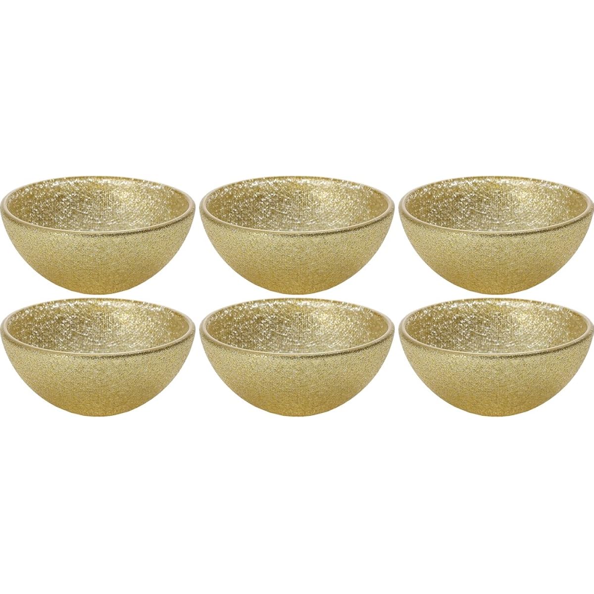 Vetro Felice Bowl Plate Small Bowl Western Tableware New Gold 9cm Set of 6 Happy Glass Glitter 623909S G022