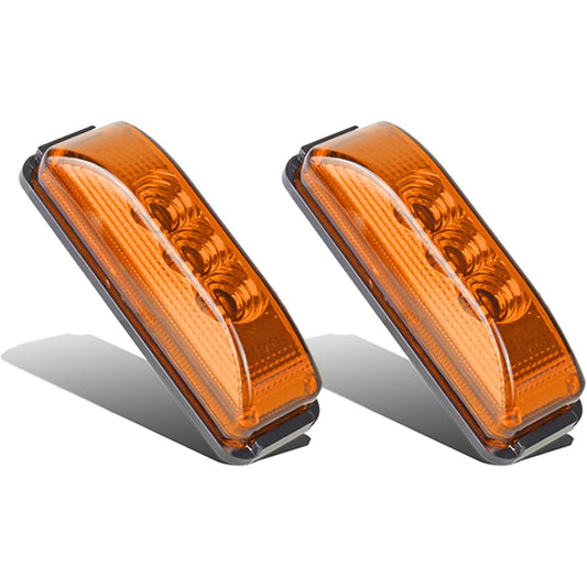 PARTSAM 3 LED Track Trailer Wind Side Marker Light Indicator Lamp Seal & Waterproof surface installation Amber 3.9 inches