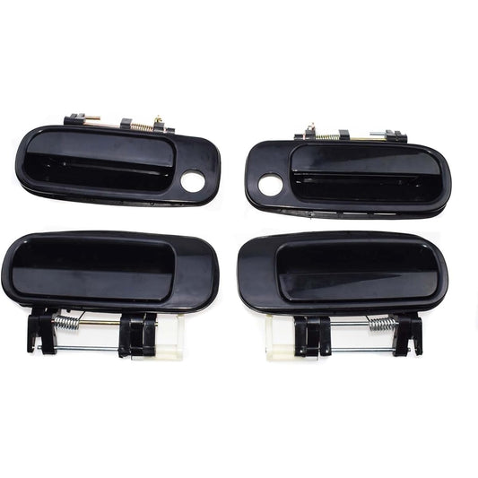 Car Parts Black Outside Door Handle Handle Right and left Toyota Kamuri 1993 1994 1995 1995 1995 69230-33010 & 69240-33010 Car Parts (Color: 4 Sides Set)