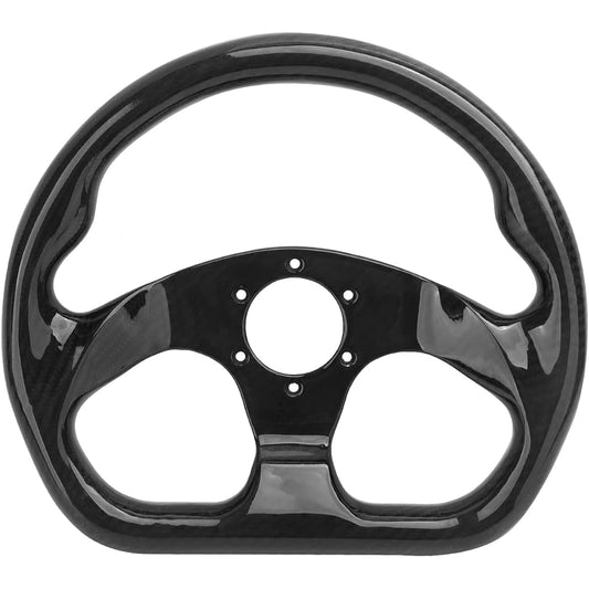 HIWOWOWSPORT Carbon Fiber Racing Handle Flat Bottom Diameter 320mm Bolt