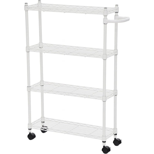 AIS Slim Wagon 4 Tiers Width 20 x Depth 60 x Height 94.5cm White KS-2095WG
