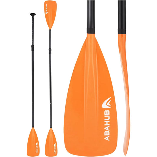 Abahub 3 Piece SUP Paddle for Paddle Boards Ultra Light Stand Up Paddle Board Adjustable Aluminum Paddle PU Coated Shaft 172-213CM Black/Blue/Green/Orange/Yellow Plastic Nylon Blade
