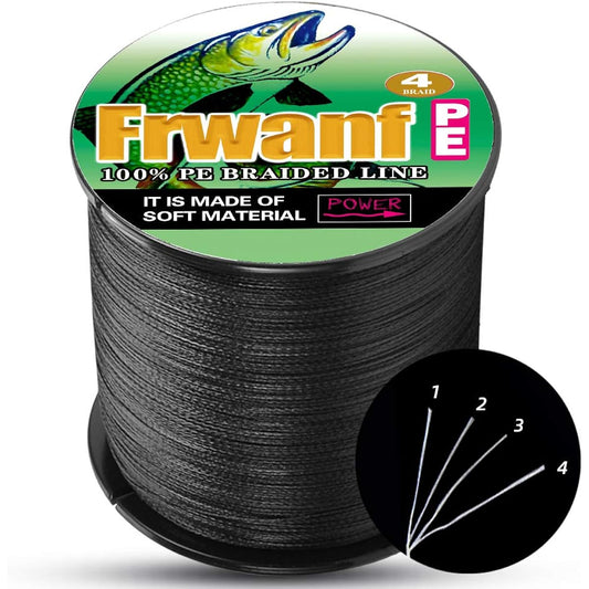 Frwanf PE line 4 fishing line fishing line domestic raw materials (150m 200m 300m 500m 1000m) (0.4 0.6 0.8 1 1.2 1.5 2 2.5 3 3.5 4 5 6 7 8 9 No. 10) X4 Super strong, high sensitivity, abrasion resistance, low elongation fishing line