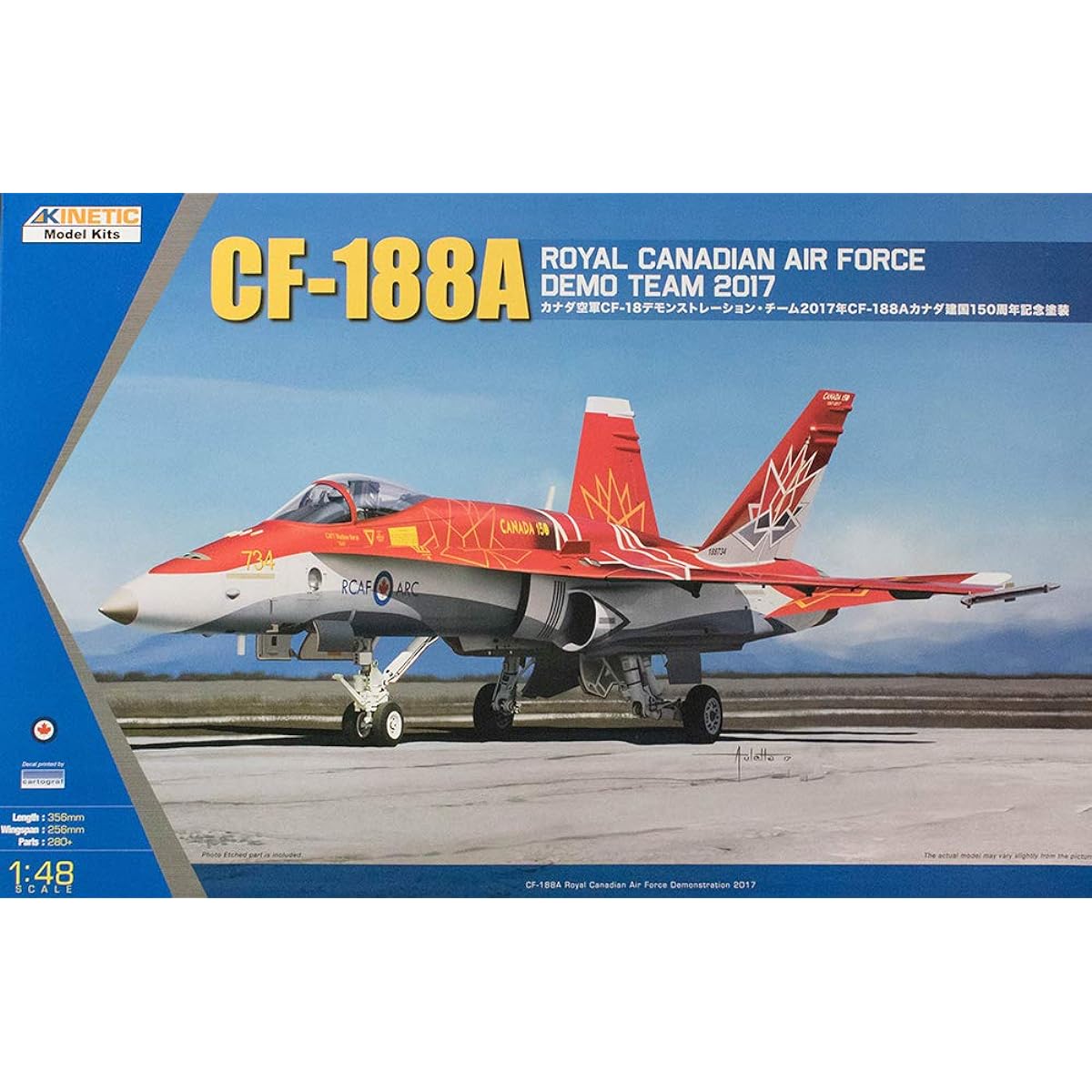 Kinetic 1/48 Canadian Air Force CF-188A Demonstration Team 2017 CF-18 Canada 150th Anniversary Painting Plastic Model KNE48070
