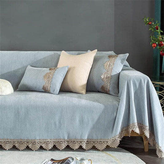 Multi-cover, Stylish Sofa Cover, Decorative Ruffles, Sofa Towel, Multi-functional, Anti-Slip, Large Size, Sofa Protective Cover, Stain-Proof, Washable, For All Seasons, For 3 People