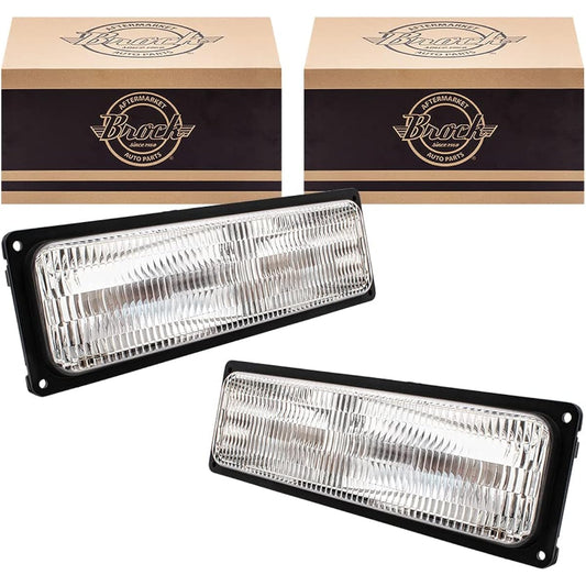 Pair Set PARK SIGNAL Front Marker Light Lamp Replacement 94-02 GM SUV Pickup Track Composite Head Lamp 5976837 5976838
