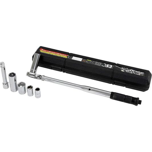 Meltec Car Tire Change Tool Torque Wrench DX 6pcs Set Meltec F-93 Setting Value: 28-210N/m With Setting Value Locking Mechanism Socket 14/17/(19/21mm Thin Deep Socket)/24mm Extension Bar & Hard Case Included