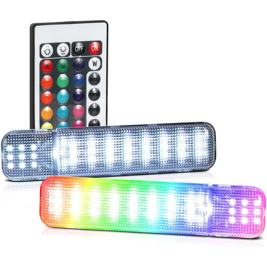 VIPMOTOZ RGB Full LED Interdo Panel Cartica Limo Remote Control 1995-2007 Sylvarado Sierra C/K pickup Subban Ucon Taho Clear Lens Housing Driver & Pair Set of the Reading Seat