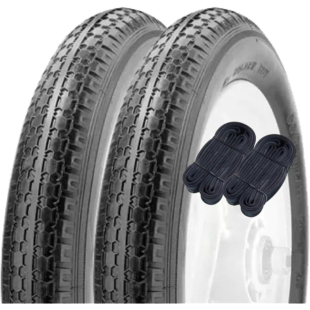 Shinko 12 Inch Bicycle Tire Tube Set of 2 Each Pair Winding Standard Tire 12.1/2 x 2.1/4 Black H/E SR131 60002