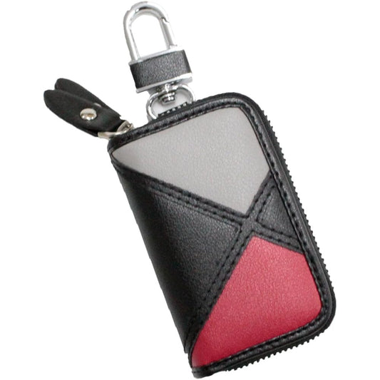 Smart key case double zipper tricolor series black base gray x red [AWESOME/Awesome] ASK-W3C06