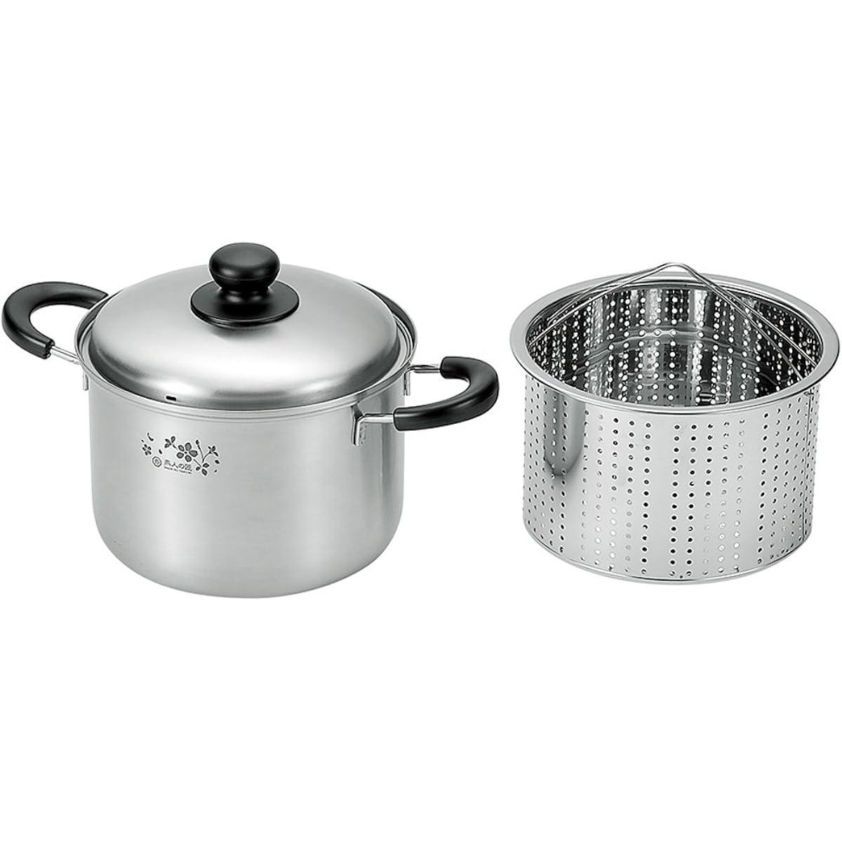 Yokoyama Pasta Pot Made in Japan Compatible with IH 20cm Silver Tsubameto Takumi Sakuragin ETS-700