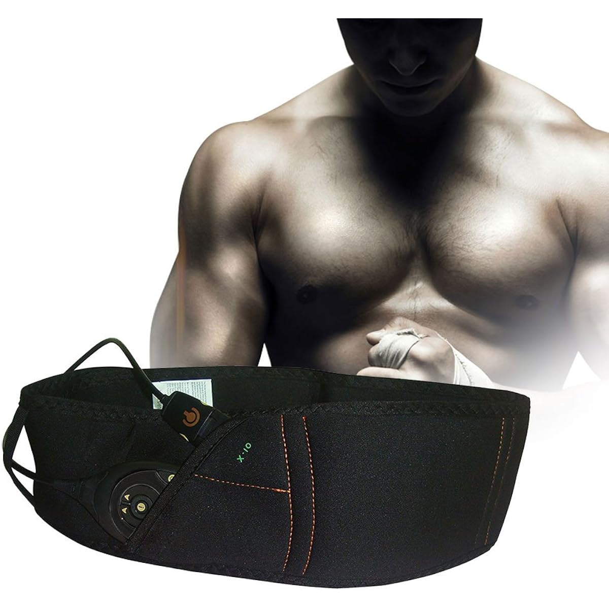 HANSHUMY Vibrating Exercise Belt 7/10 Modes 99/150 Levels Slim Physique Training Electric Slimming Machine Fitness Abs Belt Exercise Support Diet Belly Band Fat Burning Unisex Lightweight Easy Black