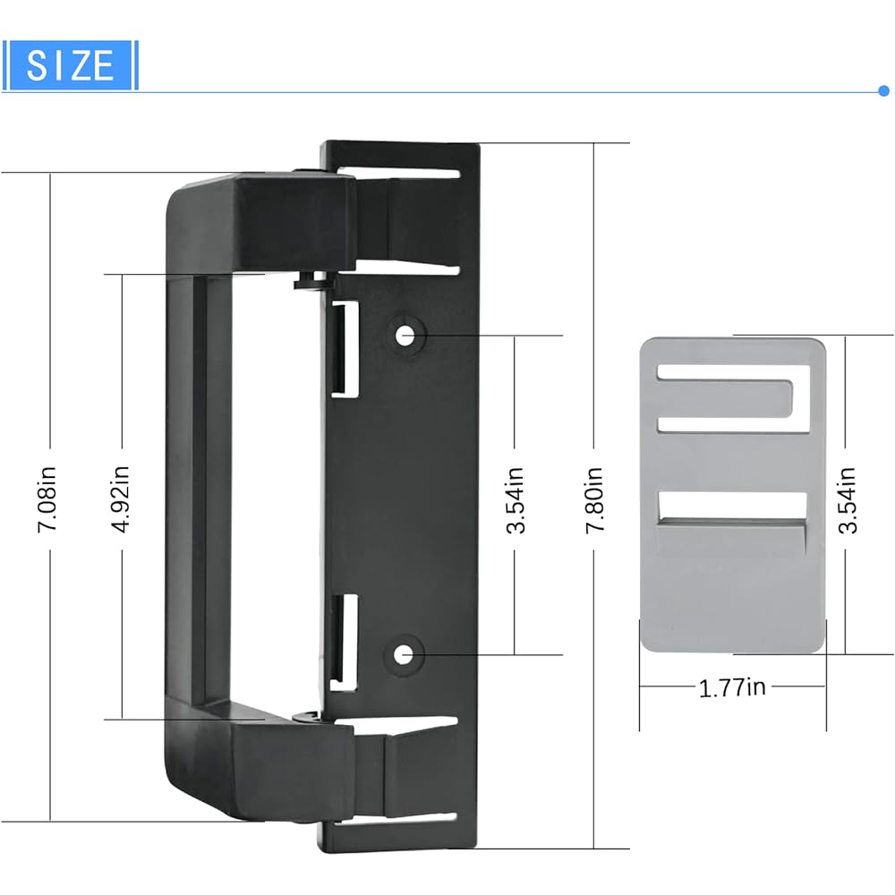 2 packs 3316882900 RV refrigerator door handle holder grip Black hardware Black hardware 3316882.900 S, Std Dr Handle Combo-6/8 Amii DM2672, DM2682, DM2872, DM2882 Compatible with refrigerators with airing cards