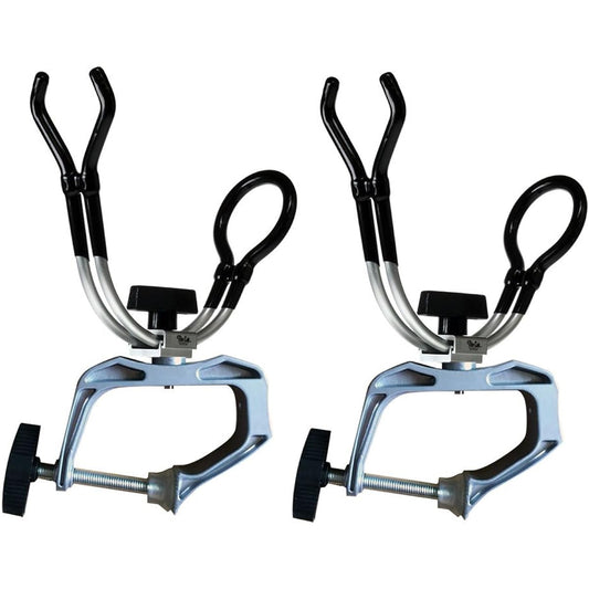 NUZAMAS Set of 2 Fishing Rod Holders Solid Aluminum Alloy for Boat Kayak Yacht Rack Equipment | Mount up to 5cm Clam | Rotatable 360 degrees