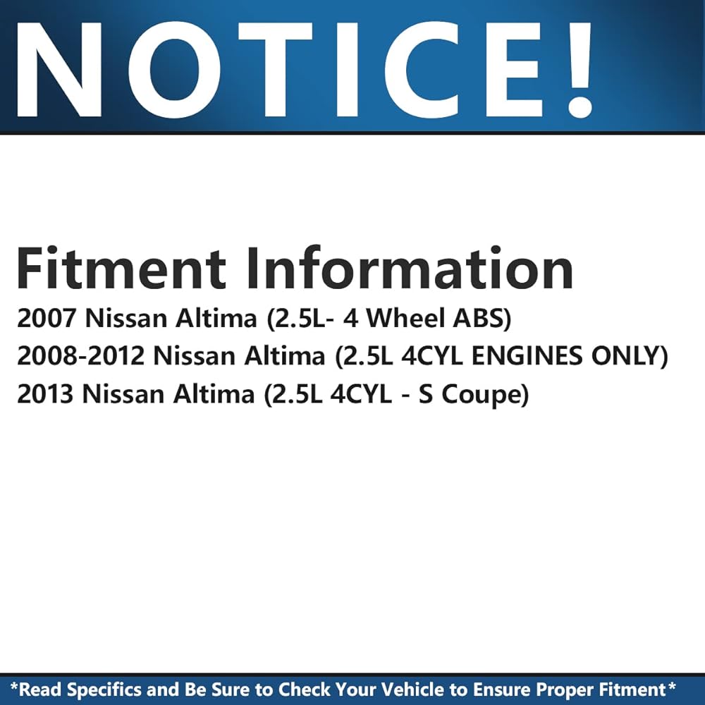 DETROIT AXLE -2.5L Front Wheel Hub & Bearing Assemblies Replacement Nissan Altima -513294