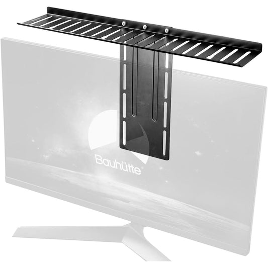 Bauhutte (Bauhutte) Stable Monitor Rack BHP-MR50-BK Floating Sound Bar Display Board Firmly Fixed to Monitor VESA Load Capacity 3kg Small Items Storage Speaker Stand Speaker Bracket Monitor Upper Storage Stand Monitor Shelf Monitor Arm Installation Gamin