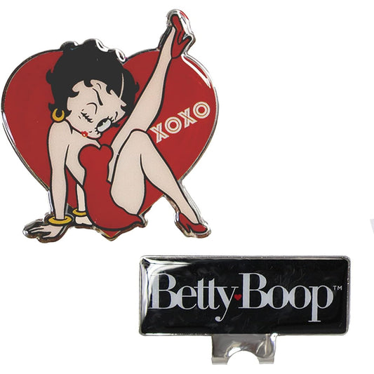 Hokushin Trading Golf Marker Red/Black Betty Boop with Cap Clip Base MK0290