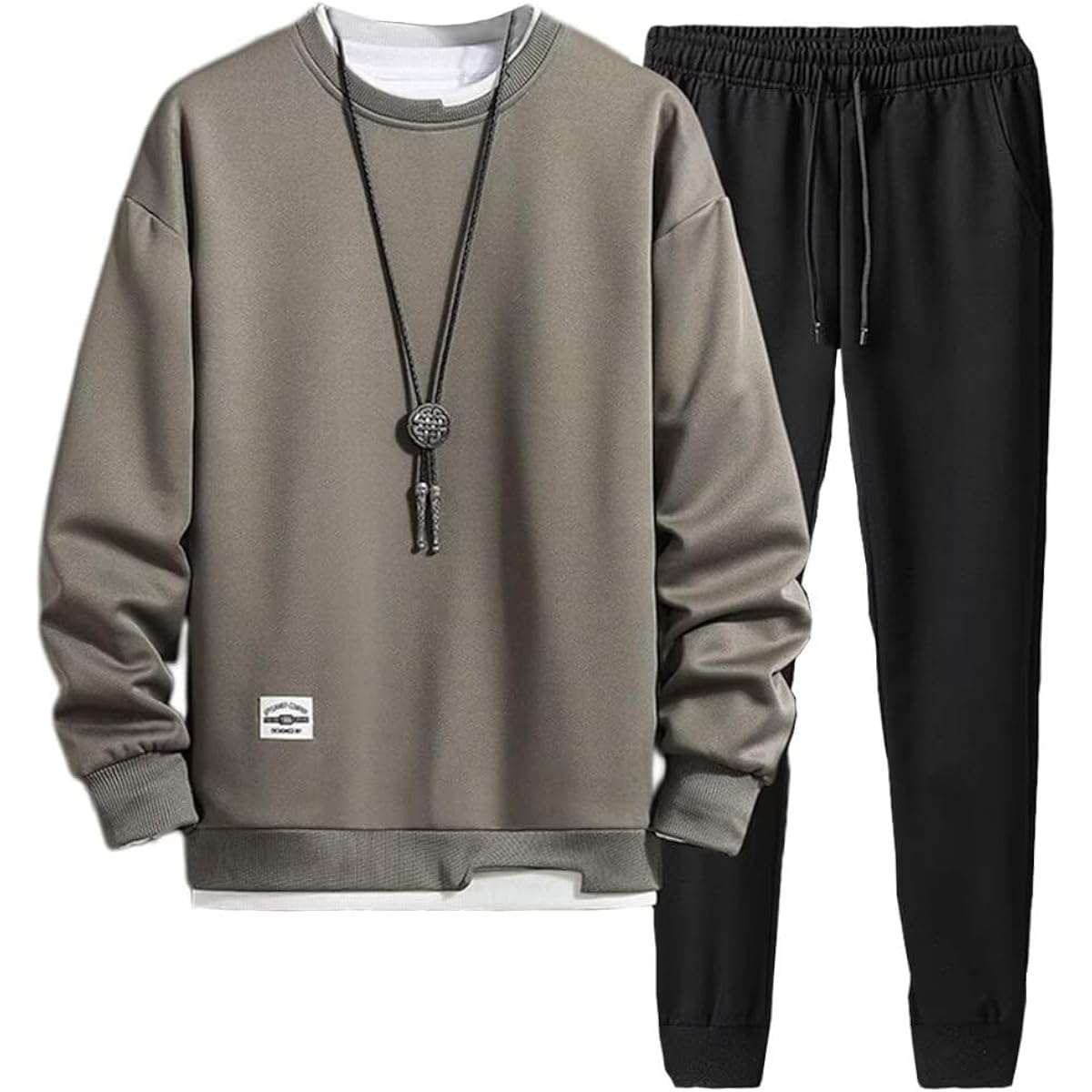 [Yucahype] Jersey Top and Bottom Set Men's Parka Long Pants Long Pants Sweatshirt Sweatshirt Training Wear Sportswear Breathable Room Wear Solid Color Casual Outerwear Autumn Clothes Spring Clothes Winter