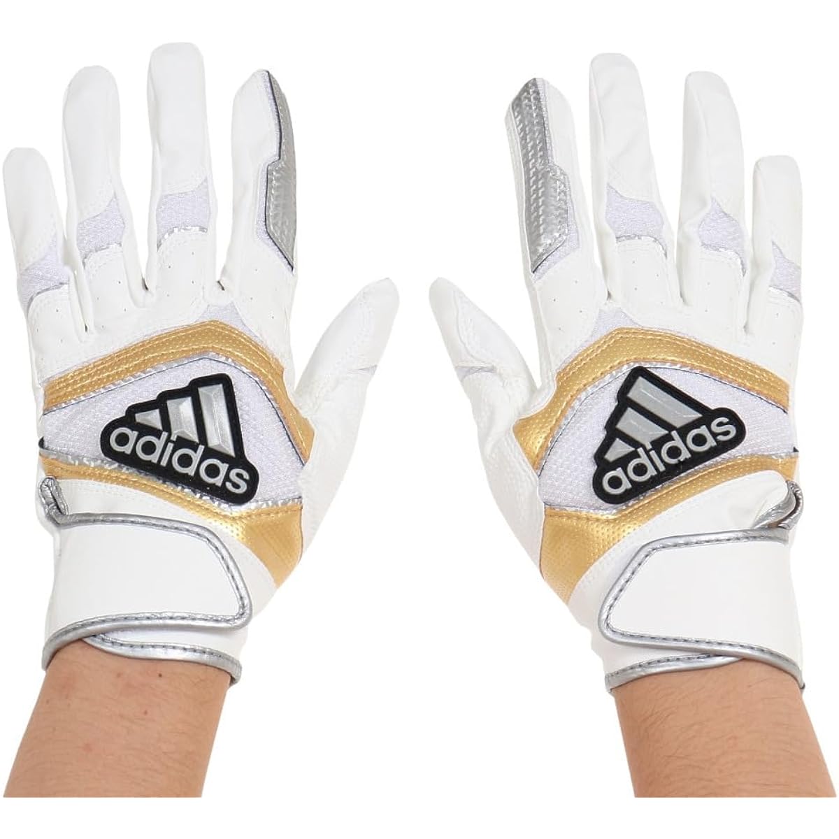 Adidas Batting Gloves for Both Hands BASIC LBG401-1182 (White x Gold/S/Men's)