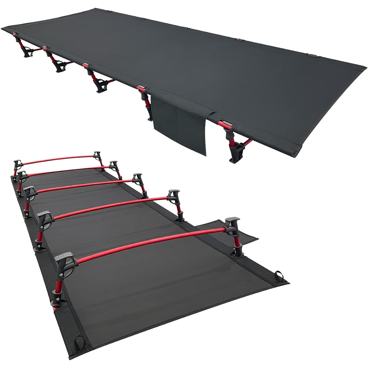 Sutekus Camping Outdoor Bed, Hanging, Foldable, Ultra Lightweight, Compact, Load Capacity 150kg, Disaster Prevention, 190cm x 70cm (Black)
