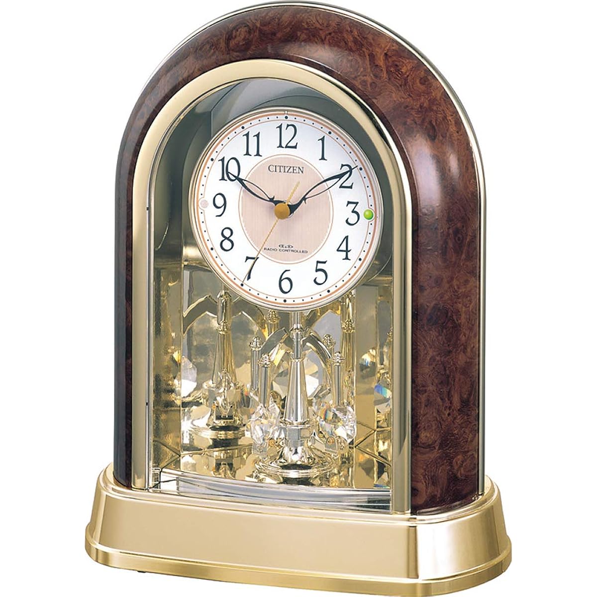 RHYTHM Citizen Table Clock Radio Clock Analog Crystal Rotating Decoration Brown CITIZEN Pal Dream R656 4RY656-023