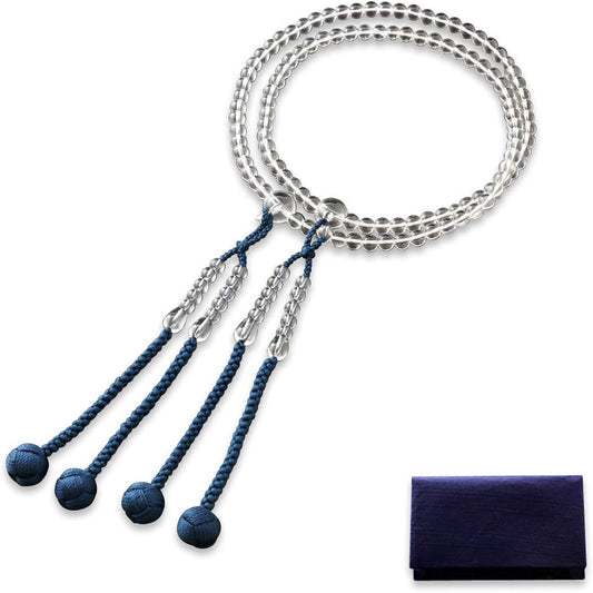 Kyoto Buddhist Altar Hayashi Prayer Beads Shingon Buddhism Shakuni Genuine Crystal (For Men) Official Ceremony [Bead Bag Set] SM-047 Kyoto Prayer Beads