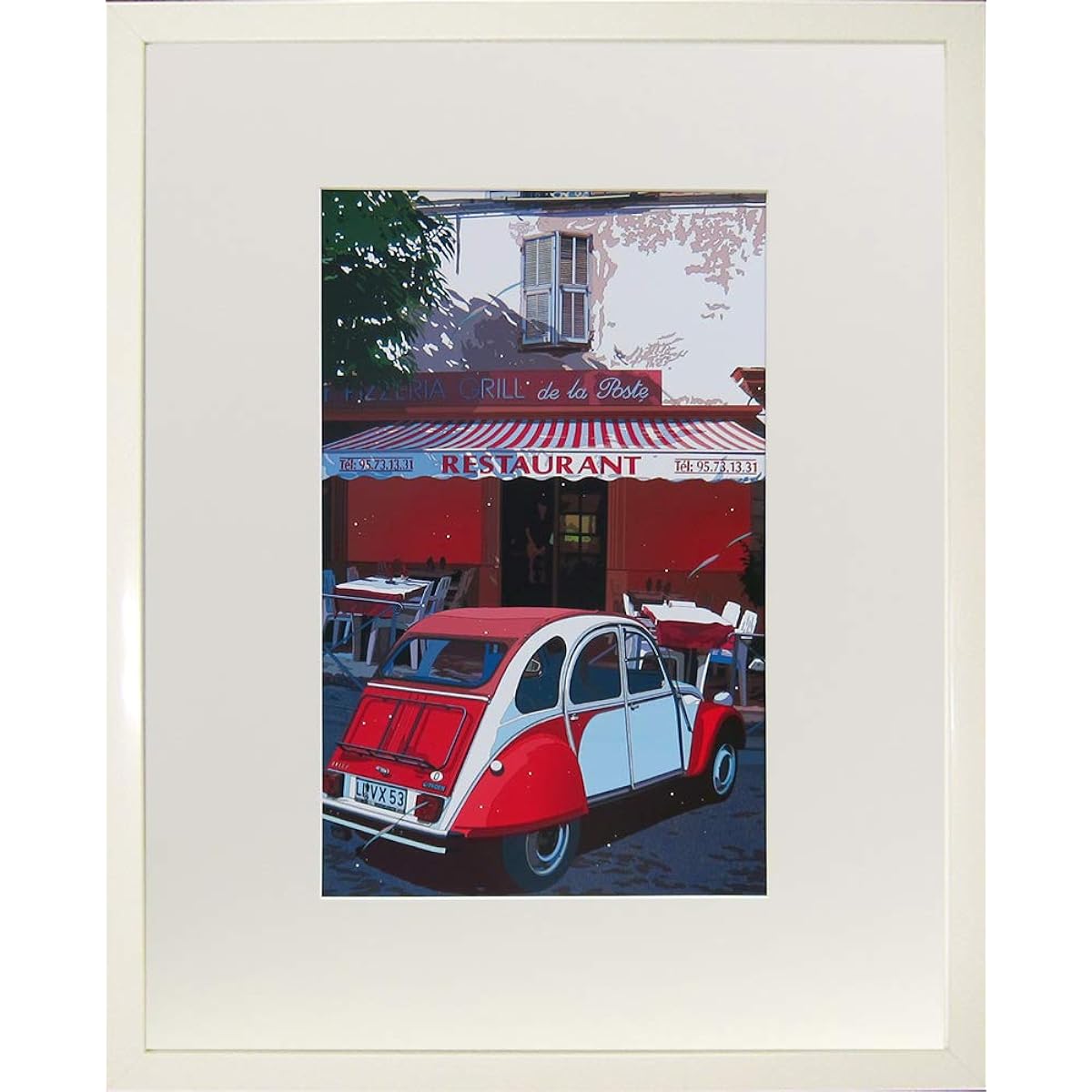 Hideto Suzuki ◆ [Small pizzeria] ◆ Art print ◆ Framed