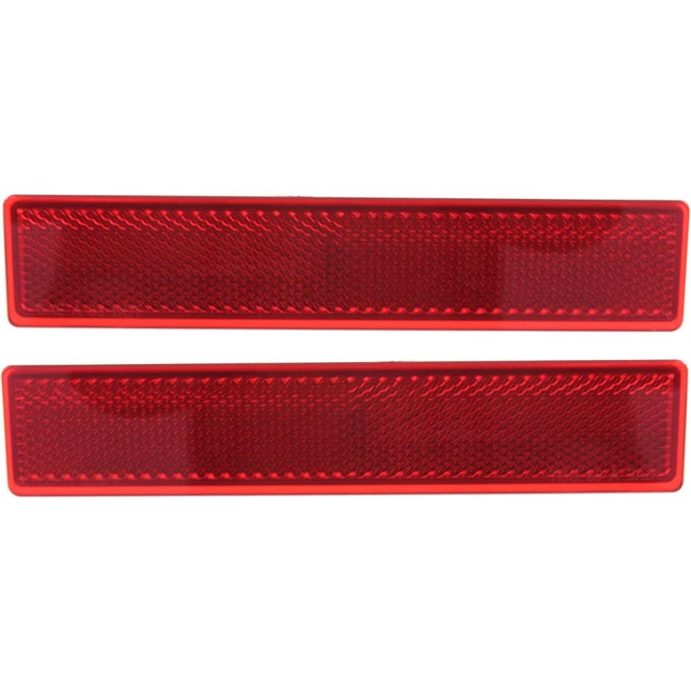 2006-2008 Honda Pilot Pair Driver and Passenger Side Rear Bumper Reflector CAPA Certified with Light Bulb Replacement for HO1184102 HO1185102-33555-S9V-A11 33505-S9V-A11