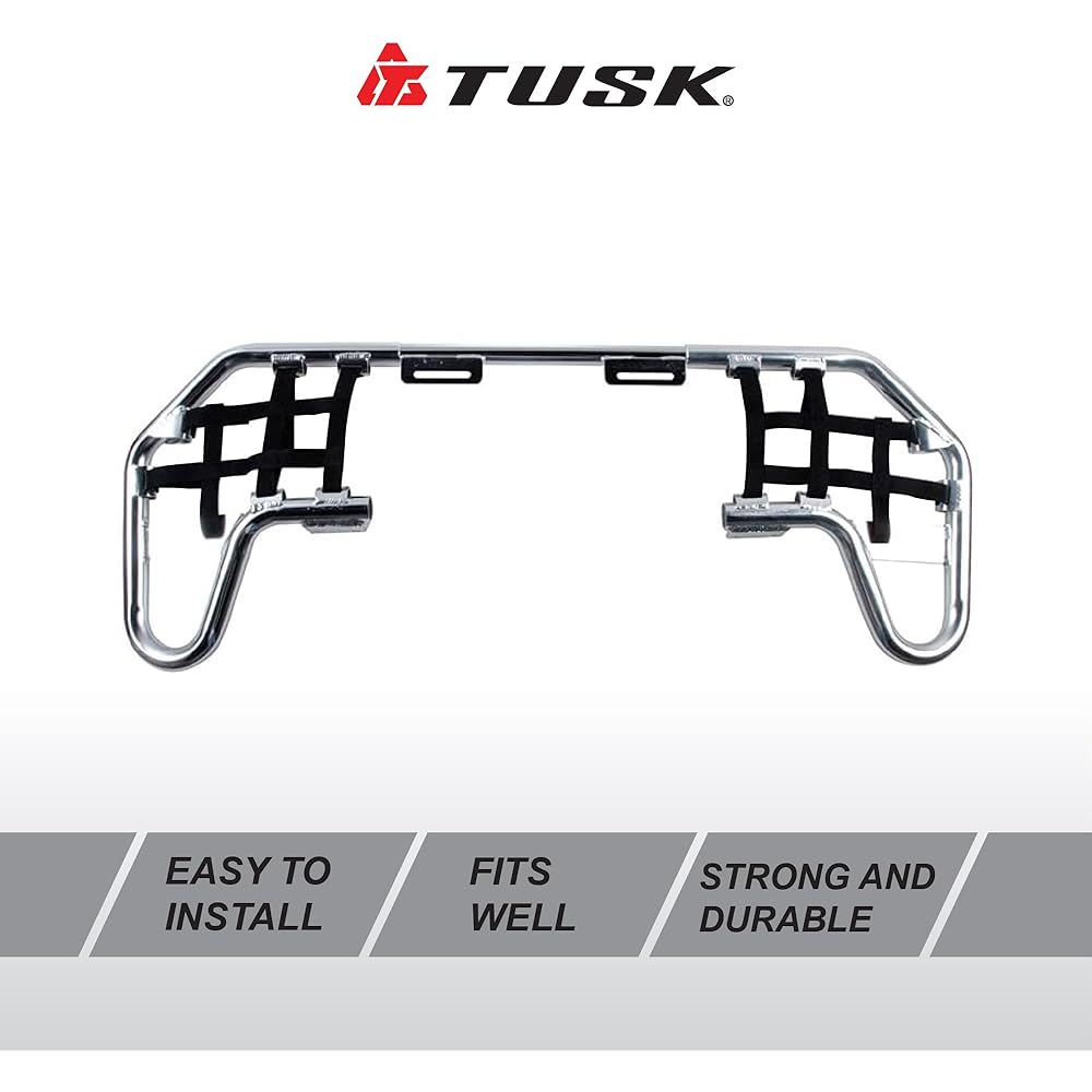 TUSK COMP Series Nurf Bar Silver Black Weather With Yamaha Raptor 700 2006-2019