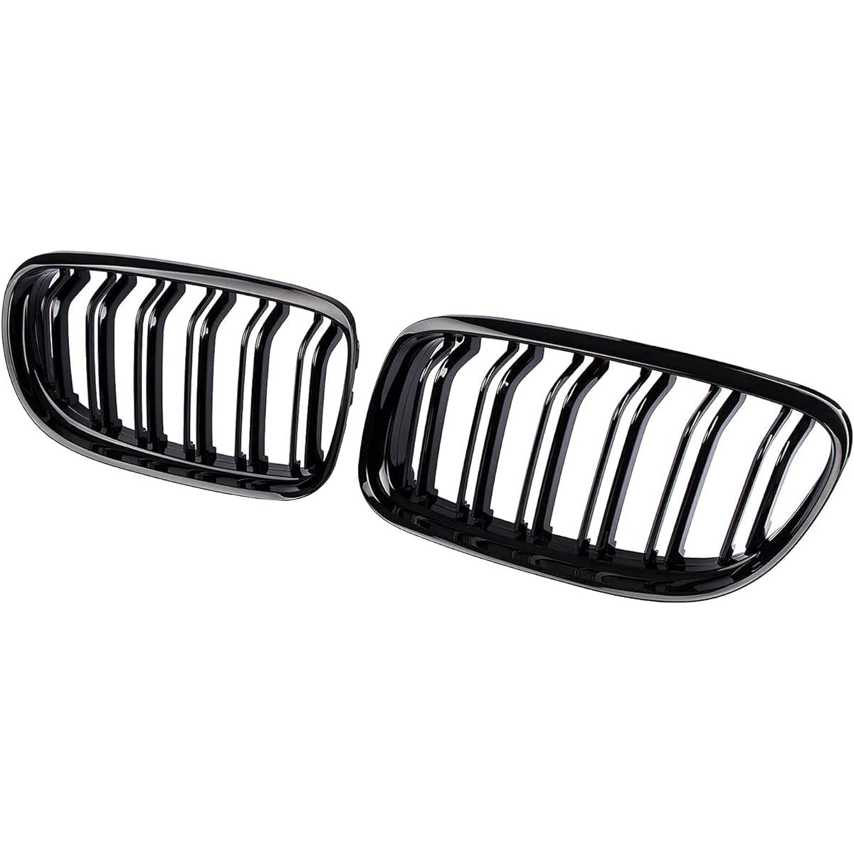Front bumper Kidney grilled pair glossy black grill double line BMW E90 328i 318i 320i 325i 330i 335i compatible with 2009-2011