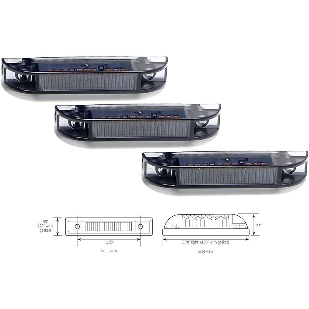 iJDMTOY 3pcs Super Bright Amber LED Center Grille Running Position Light Kit for 2007-2014 Toyota FJ Cruiser (Dark Smoke Lens with Wiring and Hardware)