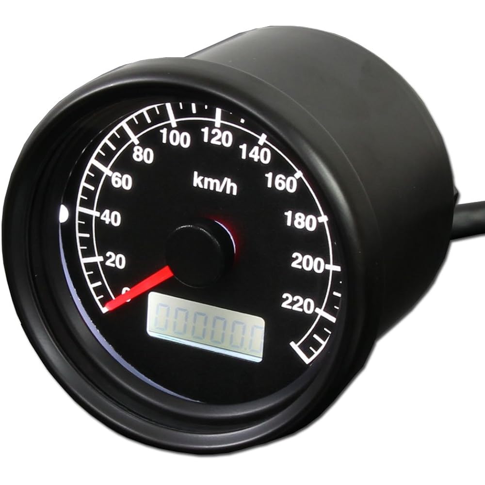 Rise Corporation LED Speedometer Black Body/Black Panel Electric 240km/h 60mm Bike Motorcycle