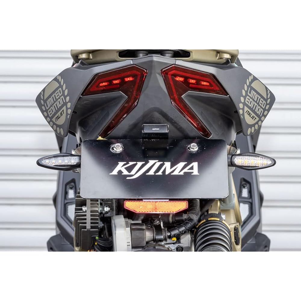 Kijima Motorcycle Bike Parts Number Transfer Kit License Lamp/Slim Reflector Included Steel Black ITALJET DRAGSTER125/200HZZ-01000