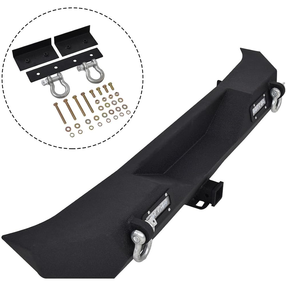 GOPLUS Rear Bumper 2007-2018 JEEP WRANGLER with JK Hook & Fog Light Hall (Rear Bumper)